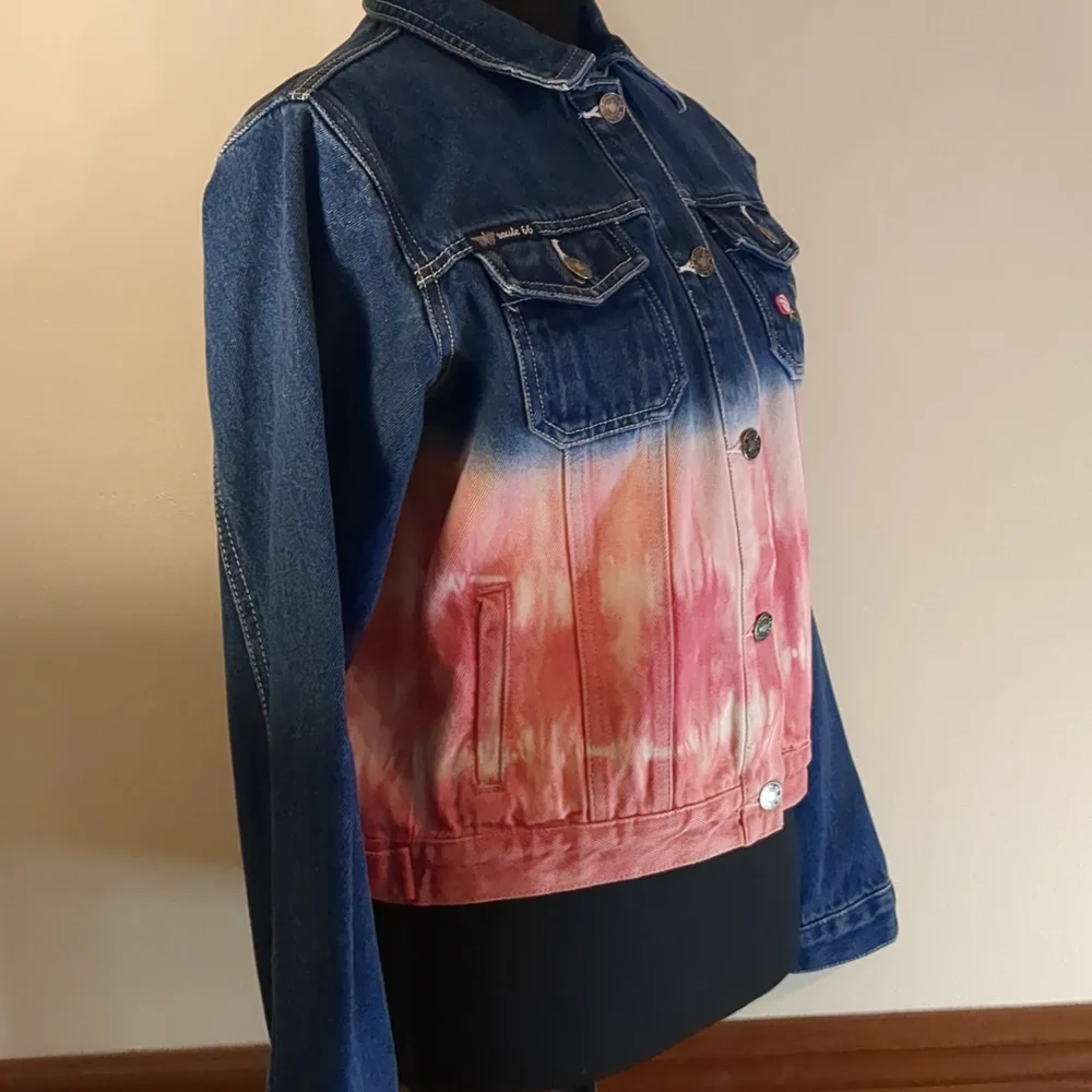 VINTAGE Route 66 Original Clothing Co. Girl's jean jacket with pink embr… - Picture 2 of 14